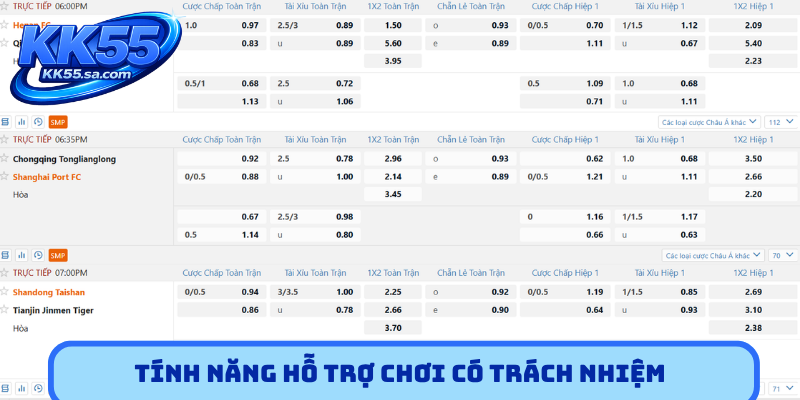 Tính năng hỗ trợ chơi có trách nhiệm