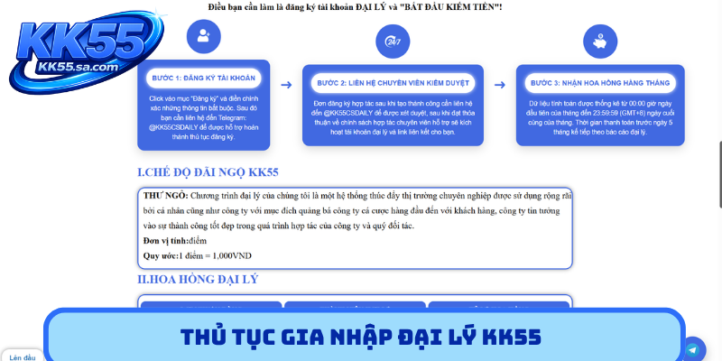 Thủ tục gia nhập đại lý KK55