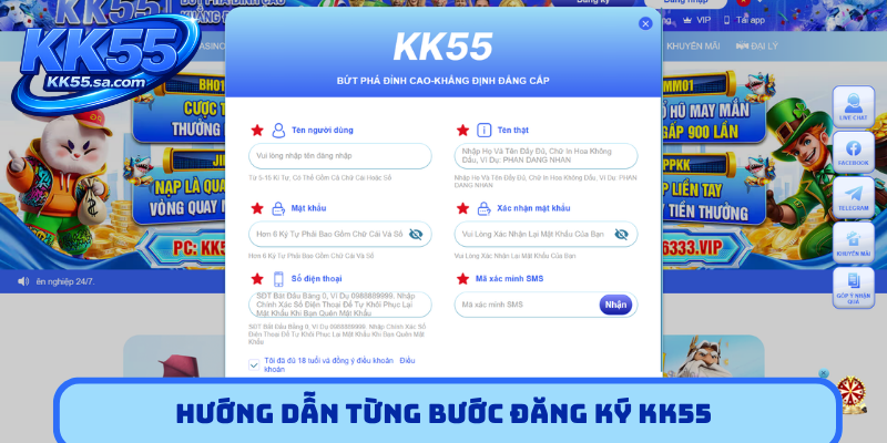 Hướng dẫn từng bước đăng ký KK55