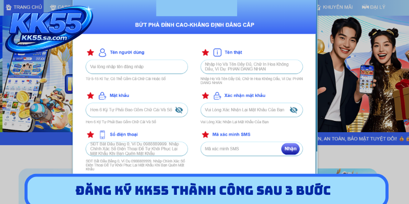 Đăng ký KK55 thành công sau 3 bước
