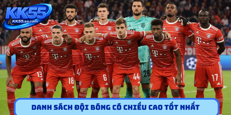 Danh sách đội bóng có chiều cao tốt nhất