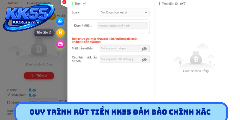 Quy trình rút tiền KK55 đảm bảo chính xác
