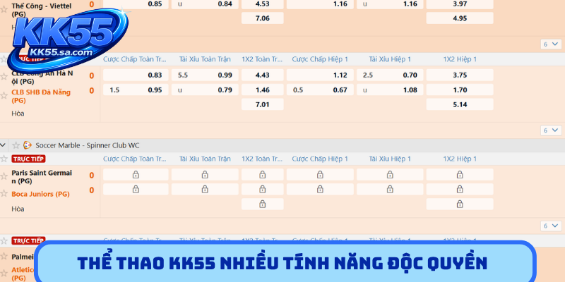 Thể thao KK55 nhiều tính năng độc quyền